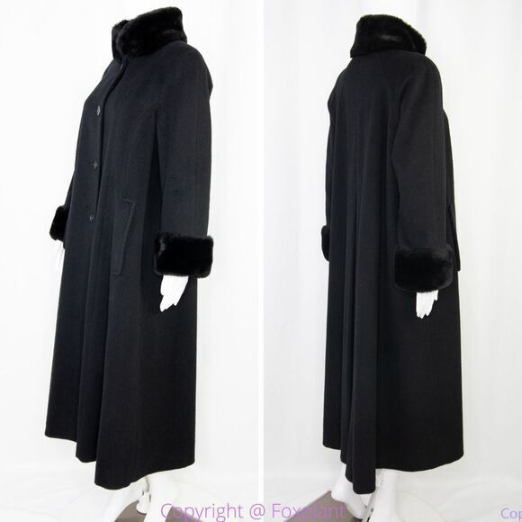 Vintage Steve by Searle black swing full length coat, vintage size 2, USA made - Picture 3 of 16